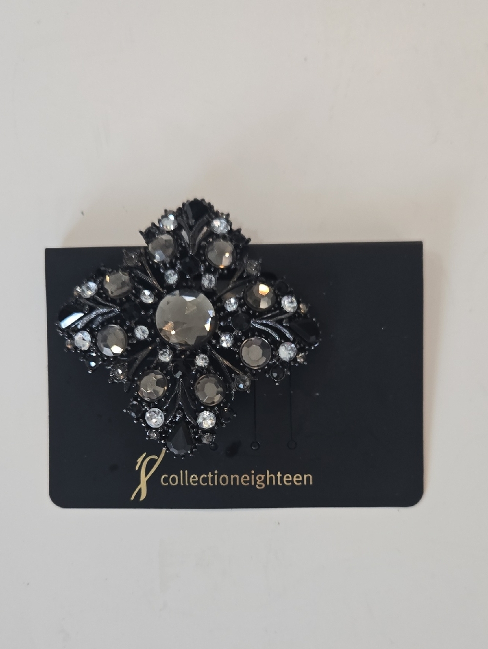 Collectioneighteen Black Crystal Statement Brooch